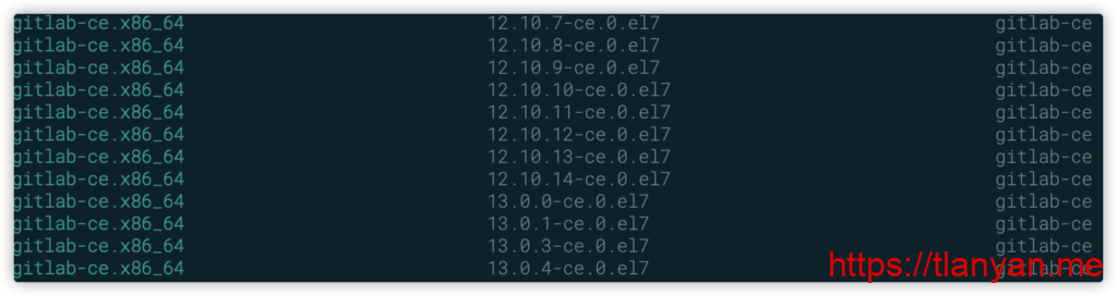 gitlab官方版本列表