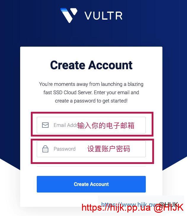 注册vultr账户
