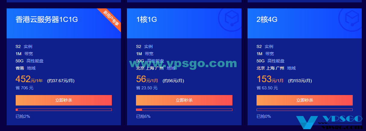 腾讯云精选秒杀香港VPS