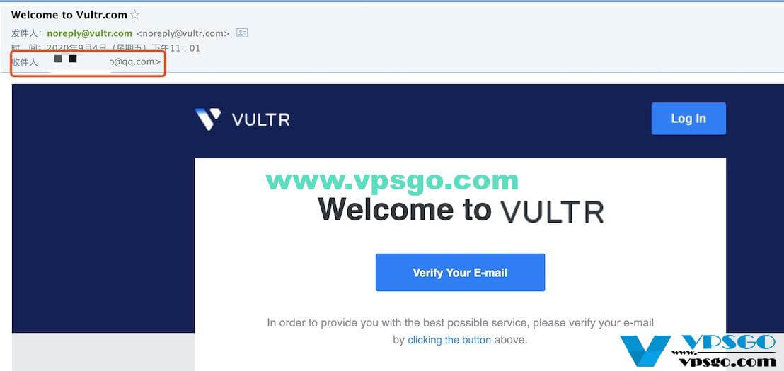 Vultr邮箱验证