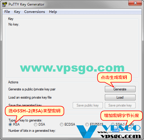 PuTTYgen生成密钥