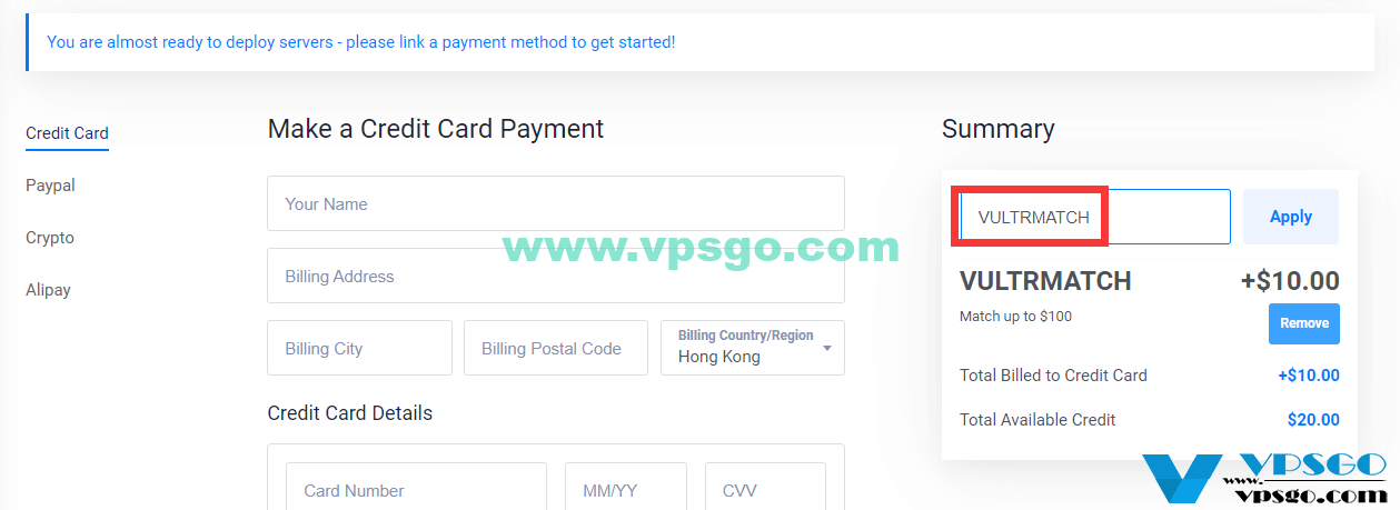 Vultr充值活动
