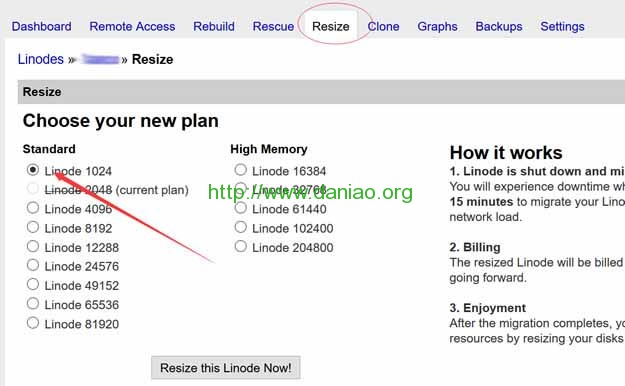 记录Linode降低配置方案来节省成本 将老配置降低一档