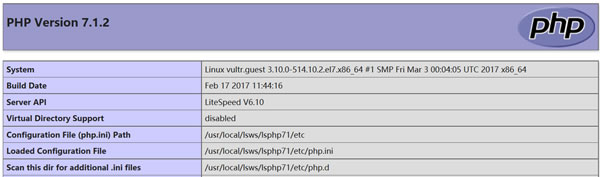 CentOS 7安装OpenLiteSpeed服务器Web应用及配置PHP7