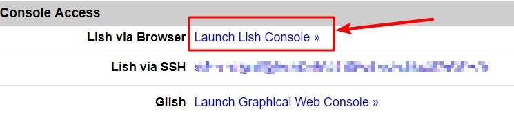 Launch Lish Console 