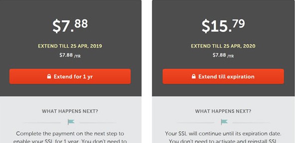 续费关于免费的Namecheap Comodo SSL证书事项