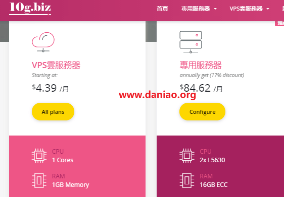 10gbiz：VPS四月优惠，大硬盘VPS4折2.99$起，美国GIA VPS$2.75起，站群服务器首月半价