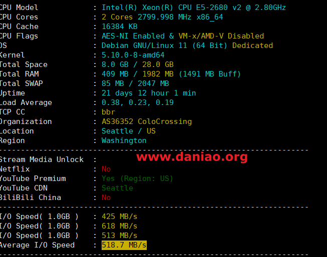 时隔一年再次测评RackNerd美国西雅图VPS