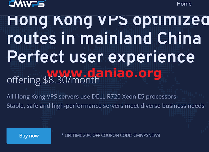 #11.11# cmivps：香港/美国VPS年付6折，充值多送10%，香港CN2+BGP/100M带宽，美国AS4837/1Gbps/20G防御