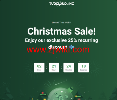 #双旦狂欢季#Tudcloud:VPS 主机全场 7.5 折限时特惠,香港CN2线路VPS月付3.75美元起,西雅图VPS月付4.5美元起