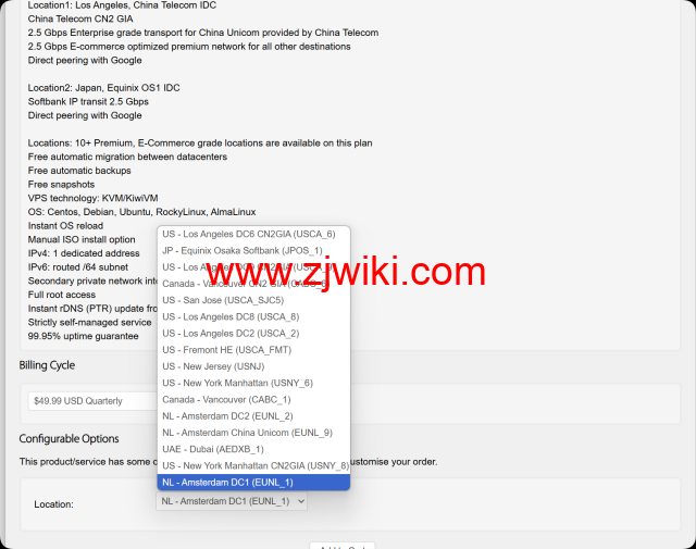 搬瓦工：荷兰EUNL_1机房开放CN2 GIA-E 套餐新购，.99/季度，已有套餐无法迁移，更全面的三网优化/专为欧中直连设计